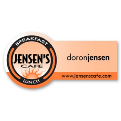 Full Color Name Badge w/ Personalization (2"X4") Round End