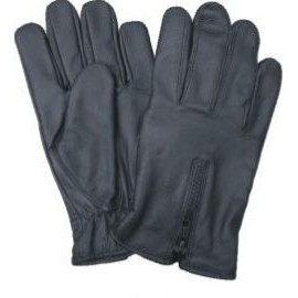Lined Leather Driving Gloves w/Zippered Back