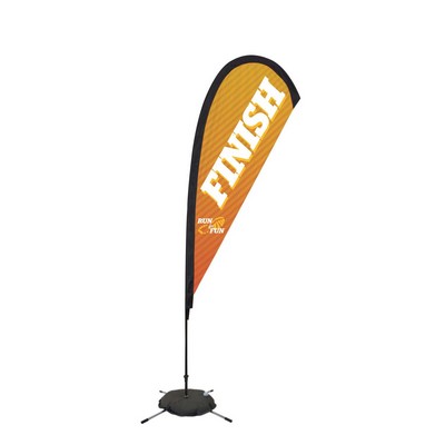 8' Premium Teardrop Sail Sign Flag, 1-Sided, Scissor Base