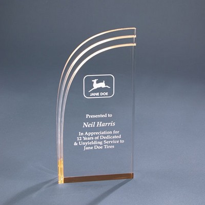 4" x 7" Gold Wave Acrylic Award