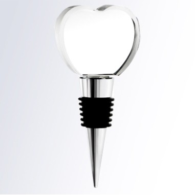Optical Crystal Wine Stopper - Heart (Screened)