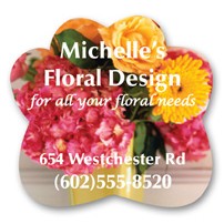 USA Made Premium UV Window Micro-Suction Cling Decal (2.375"x2.5") Flower Bouquet