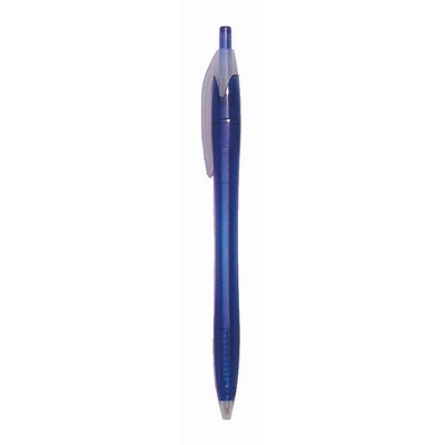 Plastic Ball Point Pen, Blue - Pad Printed
