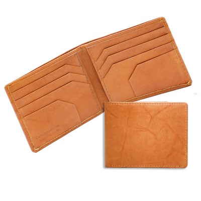 Ashlin® Designer Men's Alvin British Tan 8 Pocket Slim Bi-Fold Wallet