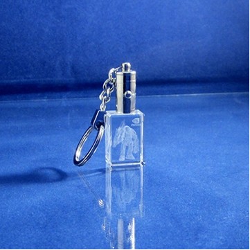 Optical Crystal Keychain with Blue LED