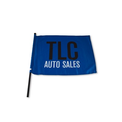75D Polyester Waving Rally Flag (22"x17" Flag/24" Pole)