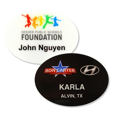 Ares Oval Plastic Name Badge (1.8125"x2.5")