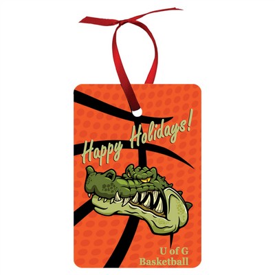 2" x 3" Gloss White Aluminum Vertical Rectangle Ornament