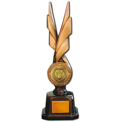 Stock Phoenix 14" Trophy with 2" Badminton Coin and Engraving Plate