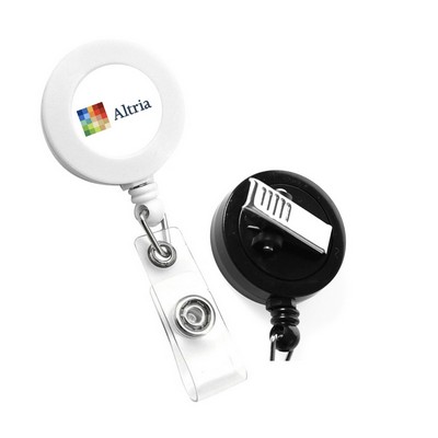 Round Plastic Badge Reel w/Alligator Clip