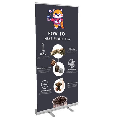 36" Econo Retractable Banner (Graphic & Hardware Package)-(No-Curl Hybrid Media) Printed in the USA