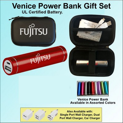 Venice Power Bank Gift Set in Zipper Wallet 2800 mAh No Extra Tariff