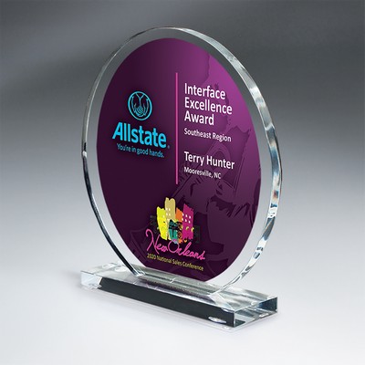 Large Clear Acrylic Circle on Clear Base