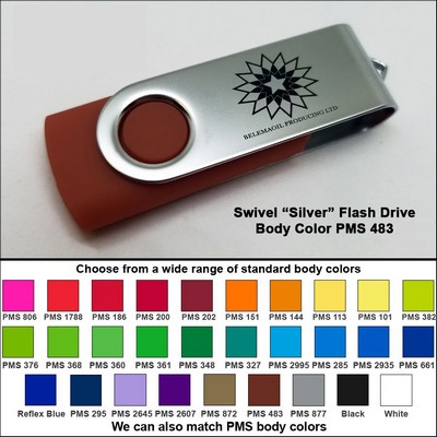 Swivel Flash Drive - 4 GB Memory - Body PMS 483