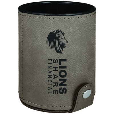 Gray Leatherette Dice Cup w/5 Die