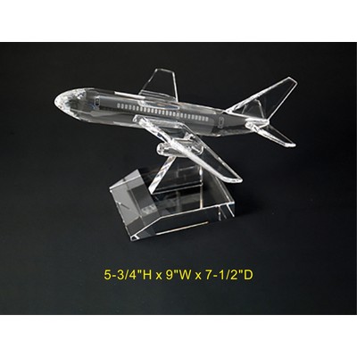 Air Plane optical crystal award Trophy