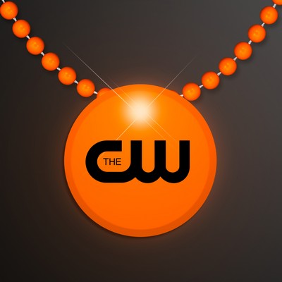 Orange LED Circle Badge with Beads - Domestic Imprint
