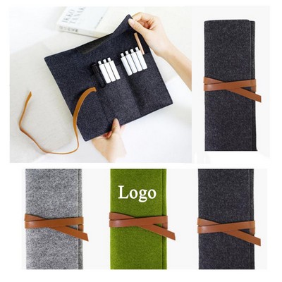 Wool Felt Roll-Up Pencil Case