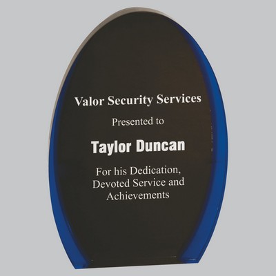 8" Black/Blue Luminary Acrylic Oval