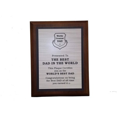 The Best Dad In The World Plaque- (Silver)