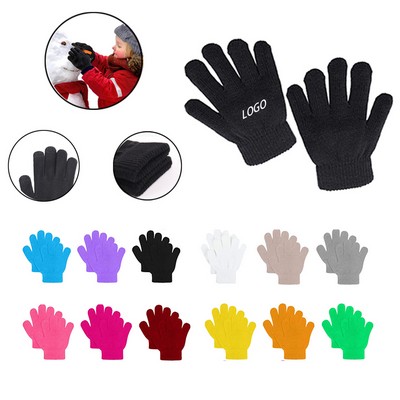 Winter Kids Warm Knitted Gloves
