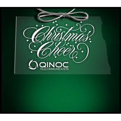 North Dakota Budget Ornament in Clear Acrylic