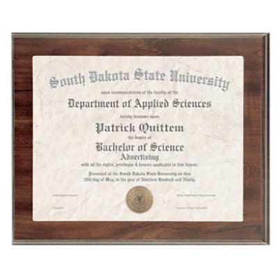 Cherry Finish Slide-In Frame Plaque with 10" x 8" Window