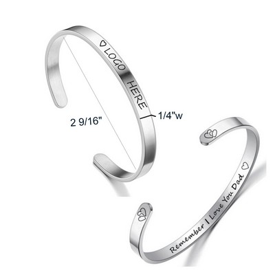 Silver Cuff Bracelet Print 2 Sides