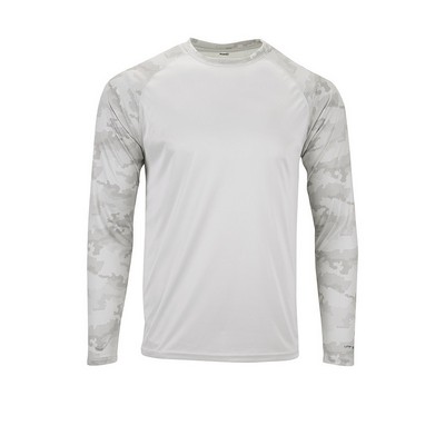 Paragon® Adult Cayman Long Sleeve Raglan Hex Camo Performance Tee Shirt