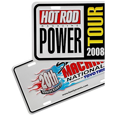 Custom Die Embossed and Imprinted Aluminum License Plate