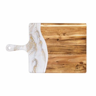 XL Acacia Cheeseboard Gold Quartz