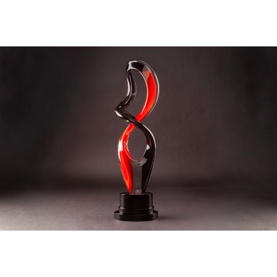 Maldia Art Glass Sculpture with Base