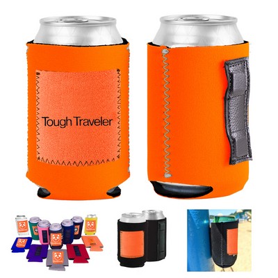 Collapsible Magnetic Can And Bottle Cooler Holder With Pocket