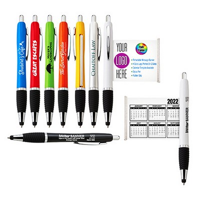 Custom Printed Banner Ballpoint Pen With Stylus