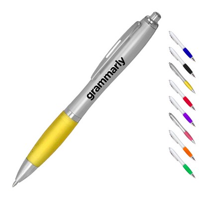 Click Satin Gray Finish Plastic Ballpoint Pen