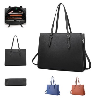 PU Leather Waterproof Laptop Tote Bag