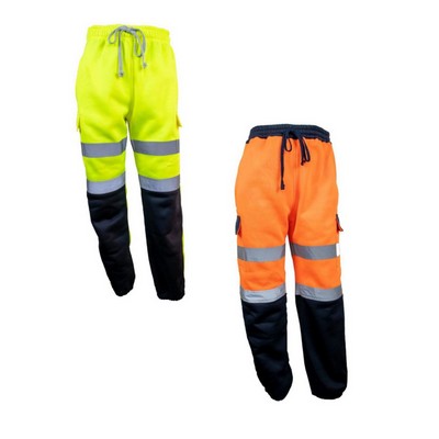 VISIPRO Reflective Colorblock Safety Jogger Sweatpants - 280G Fleece - ANSI