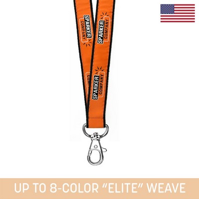 1" Woven Lanyard w/ Lobster Claw - "Elite" Weave