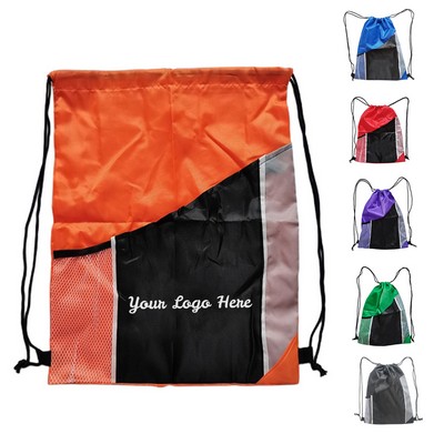 Two-Tone Waterproof Drawstring Backpack