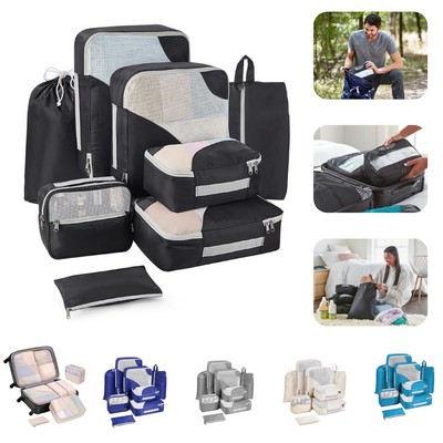 8 Piece Set Packing Cubes for Suitcases