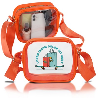 Clear Crossbody Sling Shoulder Bag ( 6'' x 7'' x 2.5" )