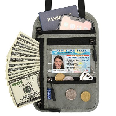 Blocking Stash Neck Wallet Travel Pouch Passport Holder
