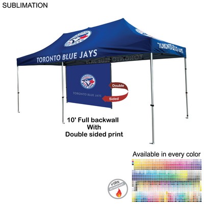 10' Back Wall for 10x20 Tent Kit, Sublimated, Double Sided Print