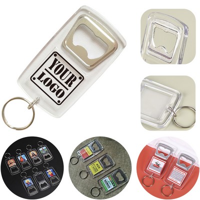 Transparent Bottle Opener Keyring