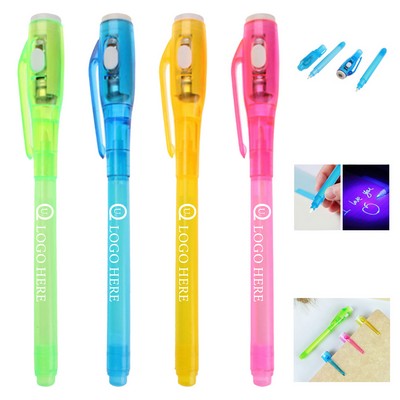 Uv Highlighter Ink Pen W/ Flashlight