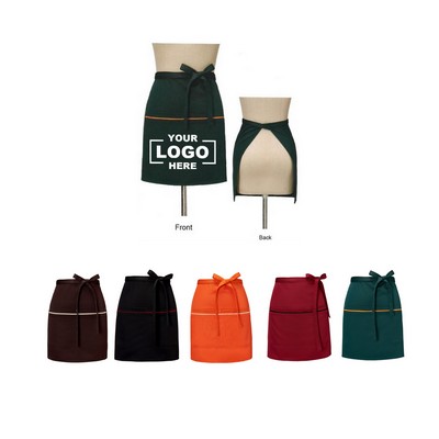 Apron with 2 Pockets and Contrasting Tim