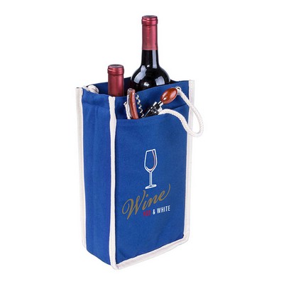 12 oz. Canvas Double Wine Bottle Gift Tote
