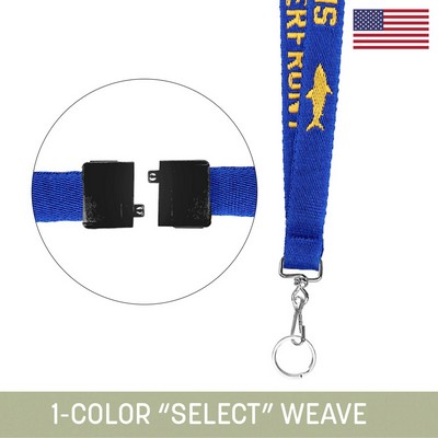 3/4" Woven lanyard w/ Swivel Snap & Split Ring & Breakaway - "Select" Weave