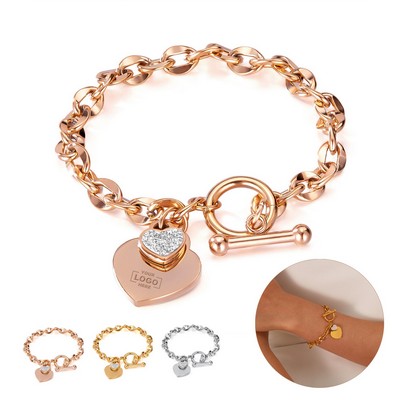Oval Chain Link Stainless Steel Bracelet.