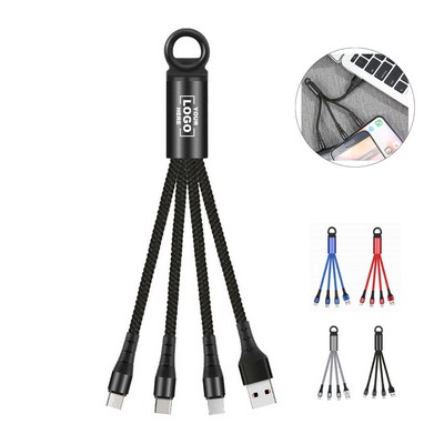 4 in 1 USB Fast Charging Cable With Carabiner.